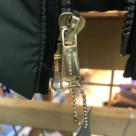 Laundry By Shelli Segal Fur Trim Puffer Moss Green - Picture 11 of 16